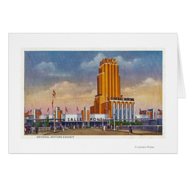 General Motors Exhibit, 1934 World's Fair Hälsningskort (Framsidan Horizontal)