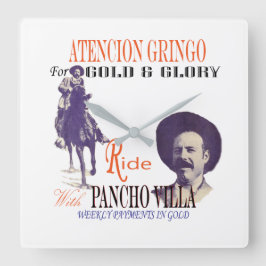 General Pancho Villa 🎖️ Mexican Hero Fyrkantig Klocka