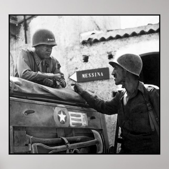 General Patton in Sicily - Gräns Poster (Framsidan)