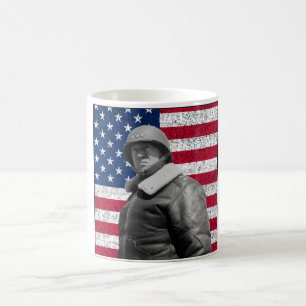 General Patton och amerikanska flaggan Kaffemugg
