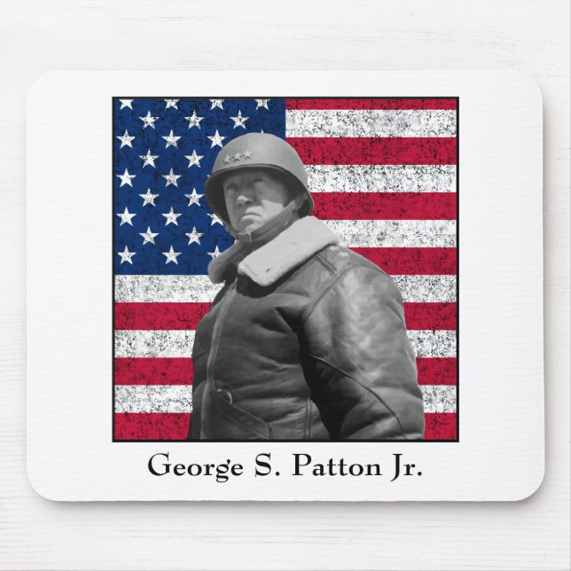 General Patton och amerikanska flaggan Musmatta (Framsidan)
