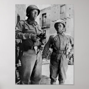 General Patton och Teddy Roosevelt Jr. - WW2 Poster
