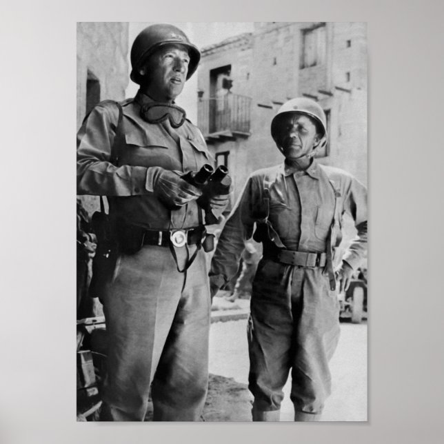 General Patton och Teddy Roosevelt Jr. - WW2 Poster (Framsidan)