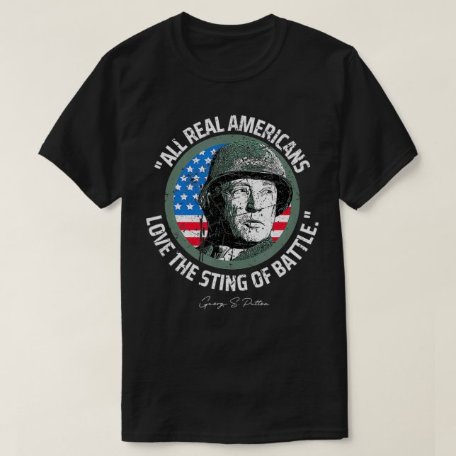 General Patton Sting of Battle ProTrump Policy  T Shirt (Design framsida)