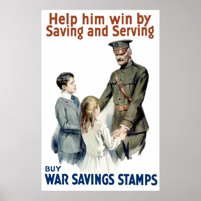 General Pershing - Köp Krig Sparar Frimärke Poster (Framsidan)