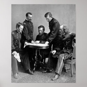 General Philip Sheridan och hans stab Poster
