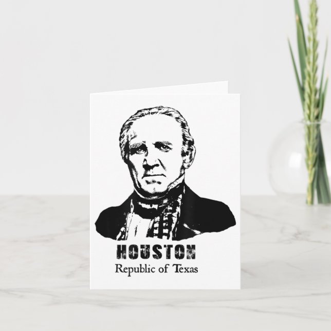 General President Sam Houston Republic Texas Revol Kort (Framsida)