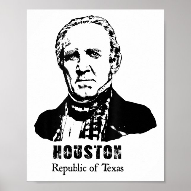General President Sam Houston Republic Texas Revol Poster (Framsidan)