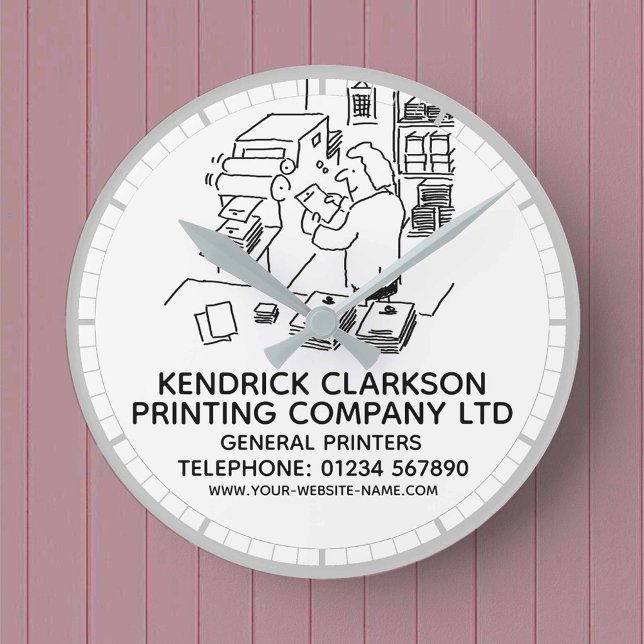 General Printers Printing Company Round Clock Rund Klocka (Skapare uppladdad)