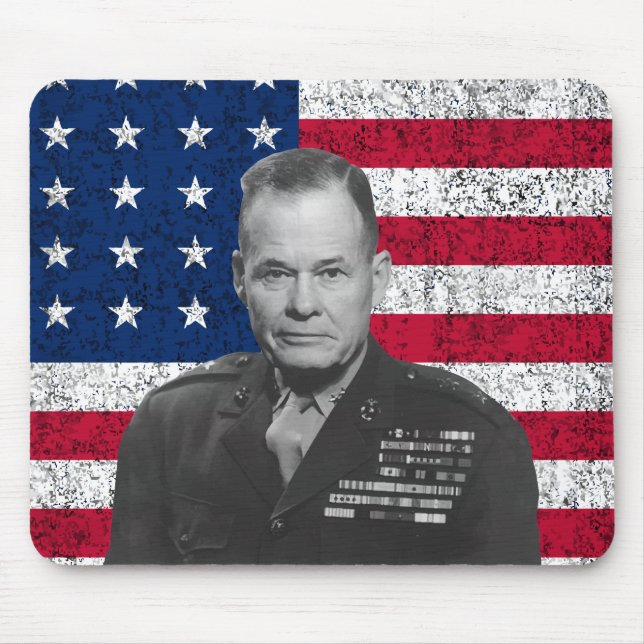 General Puller och amerikanska flaggan Musmatta (Framsidan)