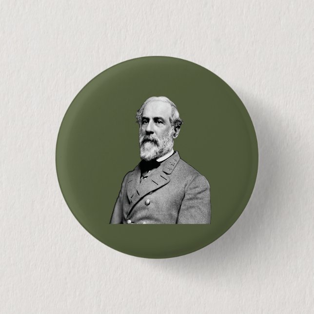 General ⚔️ 🎩 Robert E. Lee Army Grönt Knapp (Framsida)