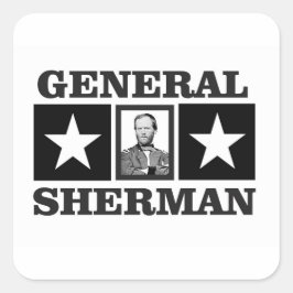 general Sherman art Fyrkantigt Klistermärke