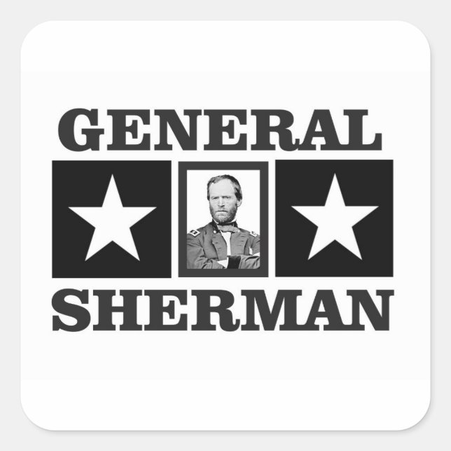 general Sherman art Fyrkantigt Klistermärke (Framsida)