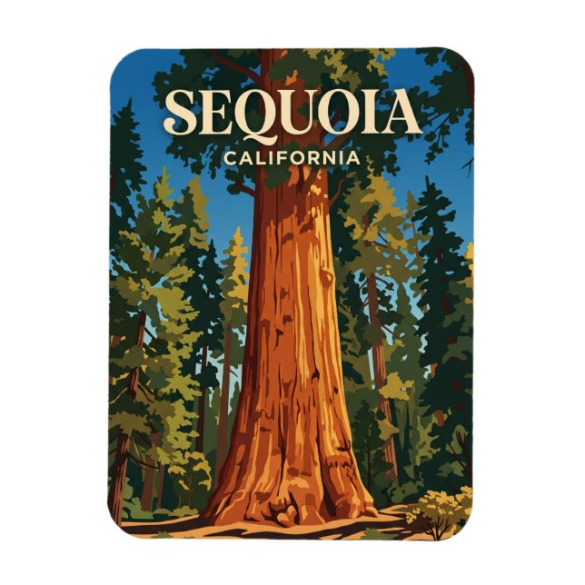 General Sherman Tree, Sequoia Nationalpark USA Magnet (Vertikal)