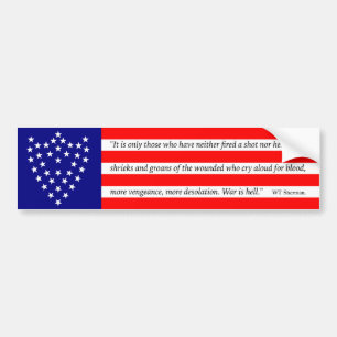 General Shermans Flagga Bumper Sticker Bildekal
