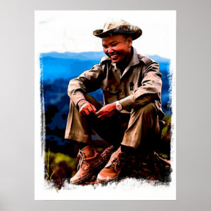 General Vang Pao Vattenfärg Poster