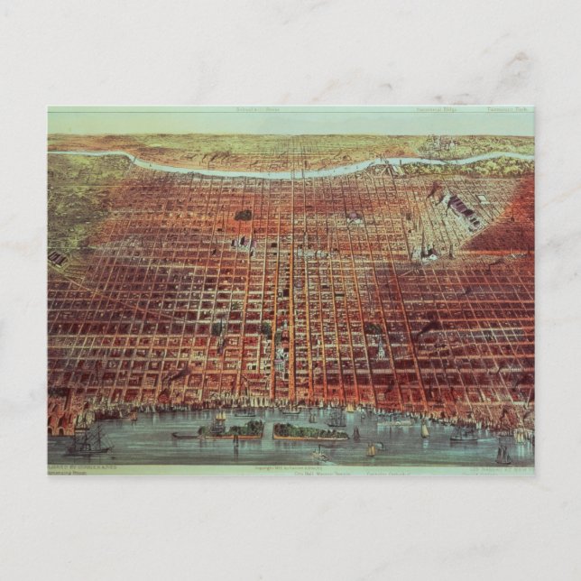 General View of Philadelphia, 1875 Vykort (Framsida)
