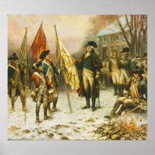 General Washington Inspection the Captured Färg Poster