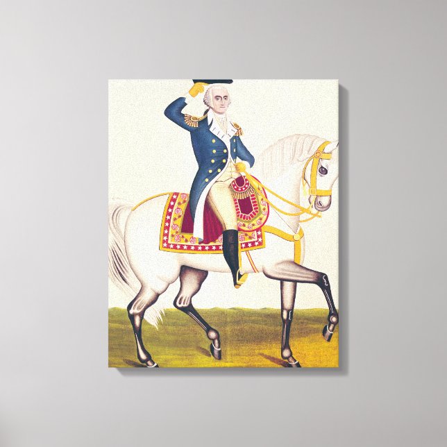 General Washington on a White Charger, 1835 Canvastryck (Framsida)