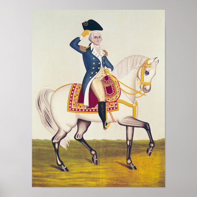 General Washington on a White Charger, 1835 Poster (Framsidan)