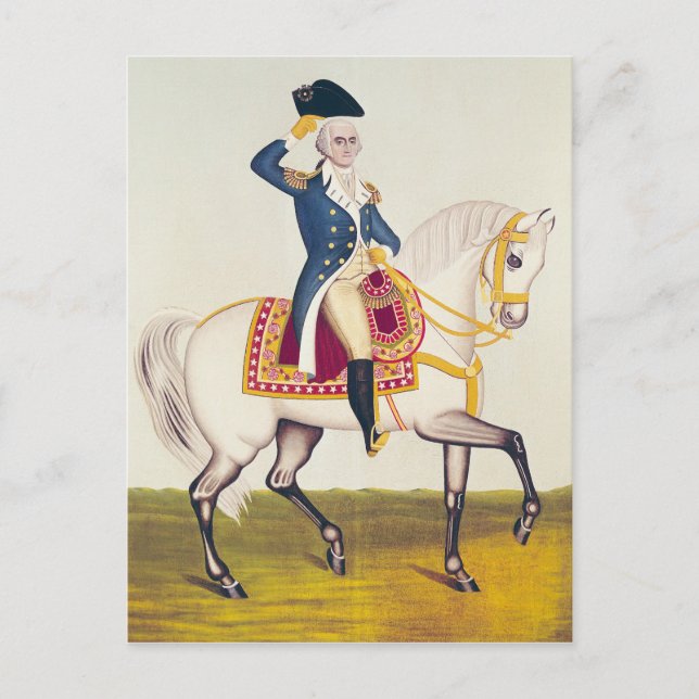 General Washington on a White Charger, 1835 Vykort (Framsida)