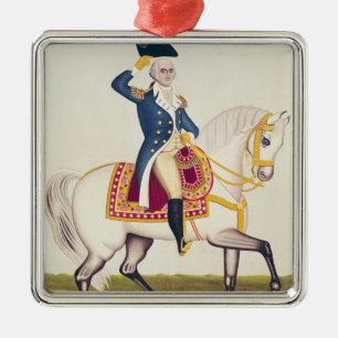General Washington på en vituppladdare, c.1835 Julgransprydnad Metall