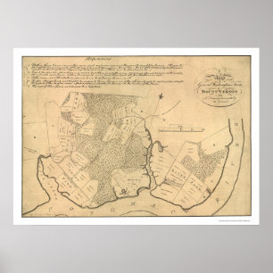 General Washington's Farm Mt Vernon Karta 1801 Poster