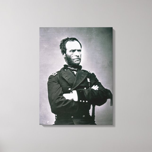 General William T. Sherman (1820-91) (b/w bild) Canvastryck (Framsida)