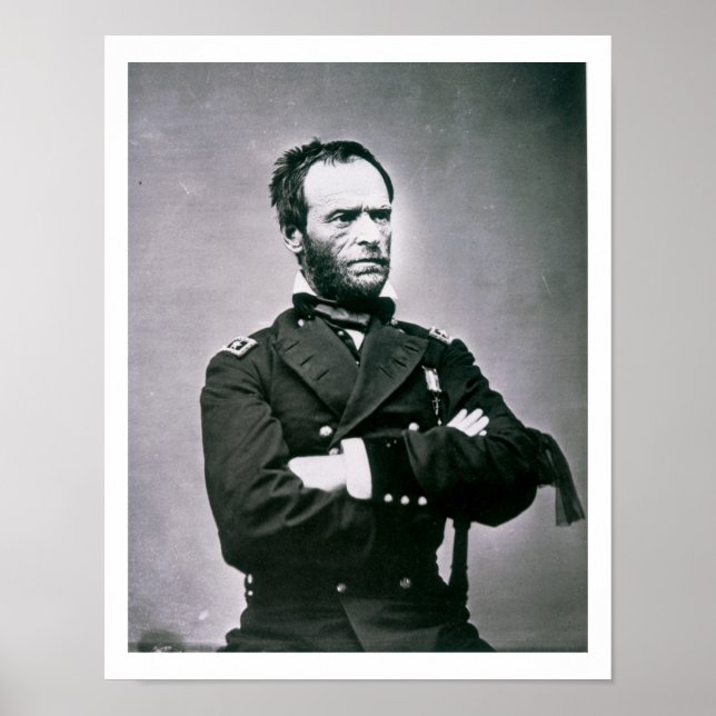 General William T. Sherman (1820-91) (b/w bild) Poster (Framsidan)