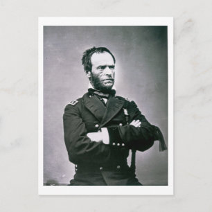 General William T. Sherman (1820-91) (b/w bild) Vykort