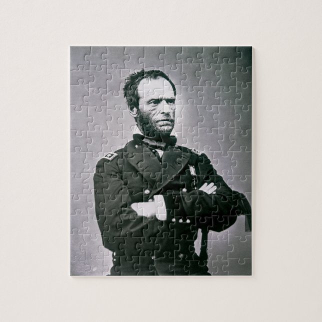General William T. Sherman (1820-91) (b-/wfotoet) Pussel (Vertikal)