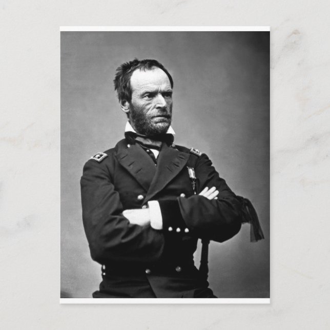 General William Tecumseh Sherman 1865. Vykort (Framsida)