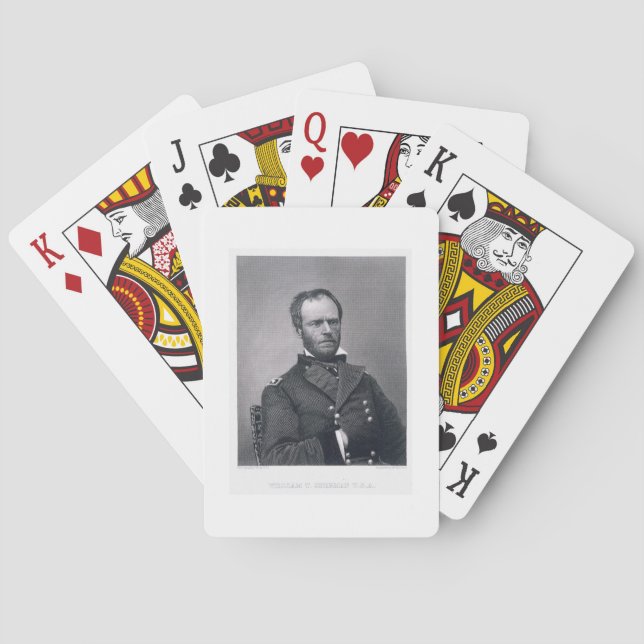 General William Tecumseh Sherman, graverad efter e Casinokort (Baksidan)