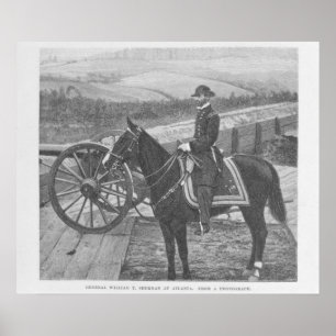 General William Tecumseh Sherman på Atlanta Poster