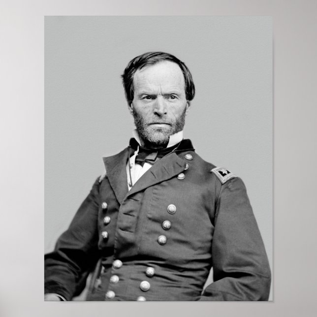 General William Tecumseh Sherman Porträtt - 1864 Poster (Framsidan)