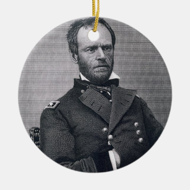 General William Tecumseh Sherman som inristas Julgransprydnad Keramik (Framsidan)
