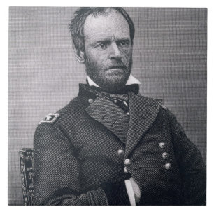 General William Tecumseh Sherman som inristas Kakelplatta