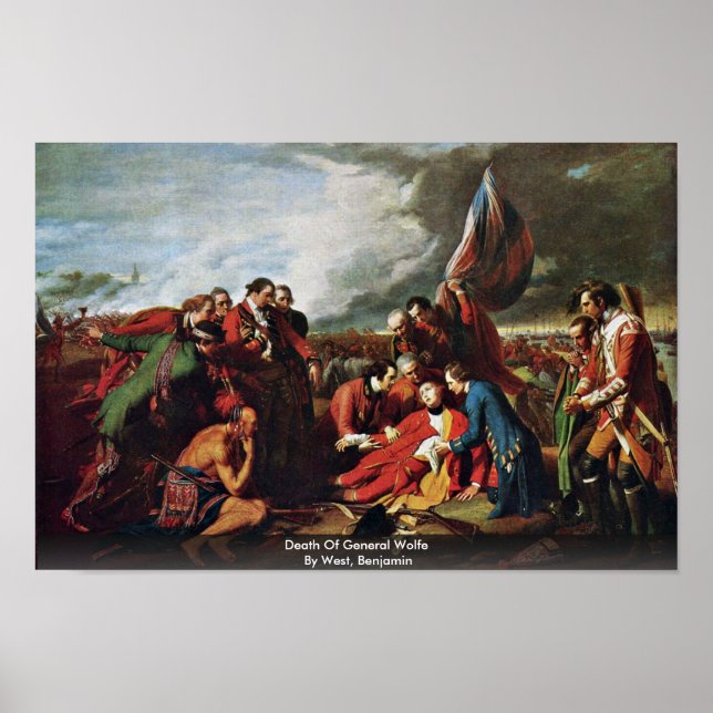 General Wolfes död efter Väster, Benjamin Poster (Framsidan)