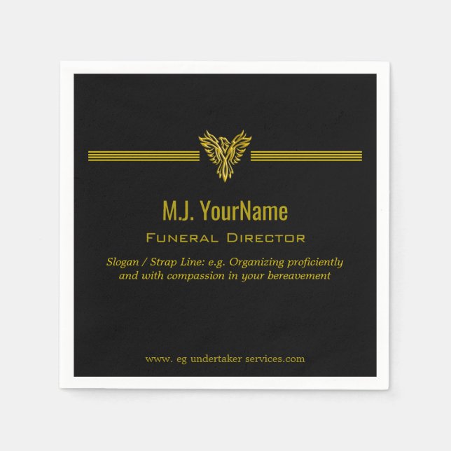 Generaldirektör guld rand och stigning Phoenix Pappersservett (Framsidan)