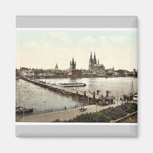 Generalen beskådar, Cologne, Rhinen, tyskland Magnet