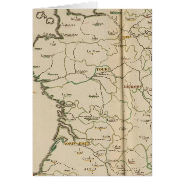 Generaliteter av Frankrike Hälsningskort (Framsidan)