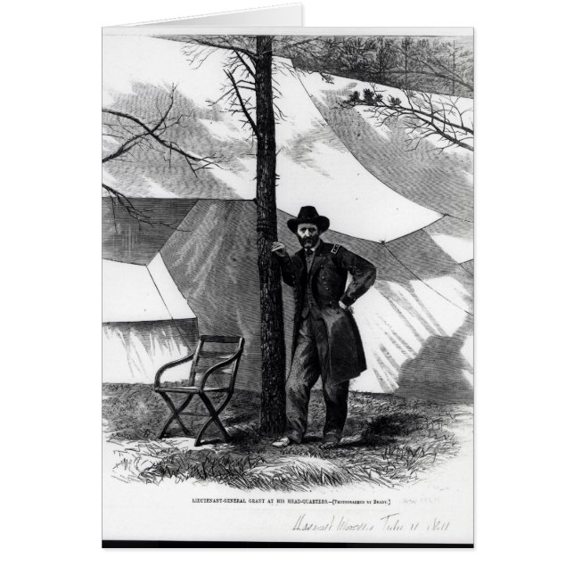 Generallöjtnant Ulysses S. Grant Hälsningskort (Framsidan)
