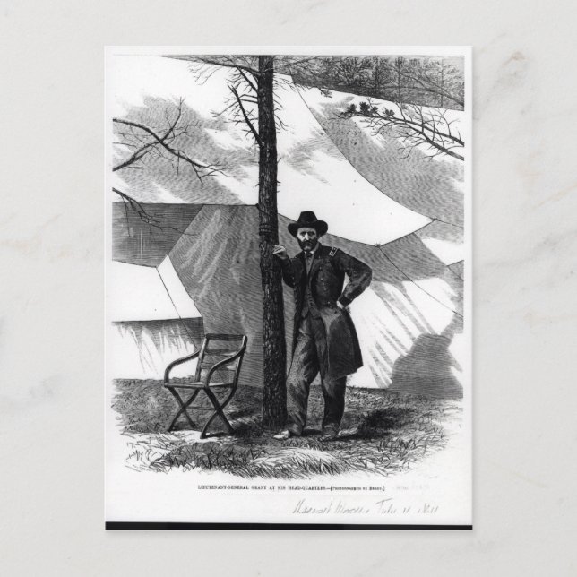 Generallöjtnant Ulysses S. Grant Vykort (Framsida)