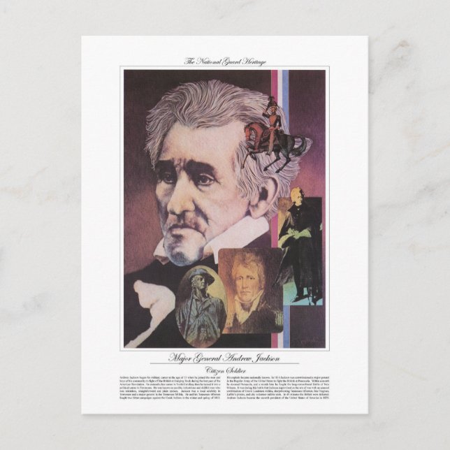 Generalmajor Andrew Jackson Citizen Soldier Vykort (Framsida)