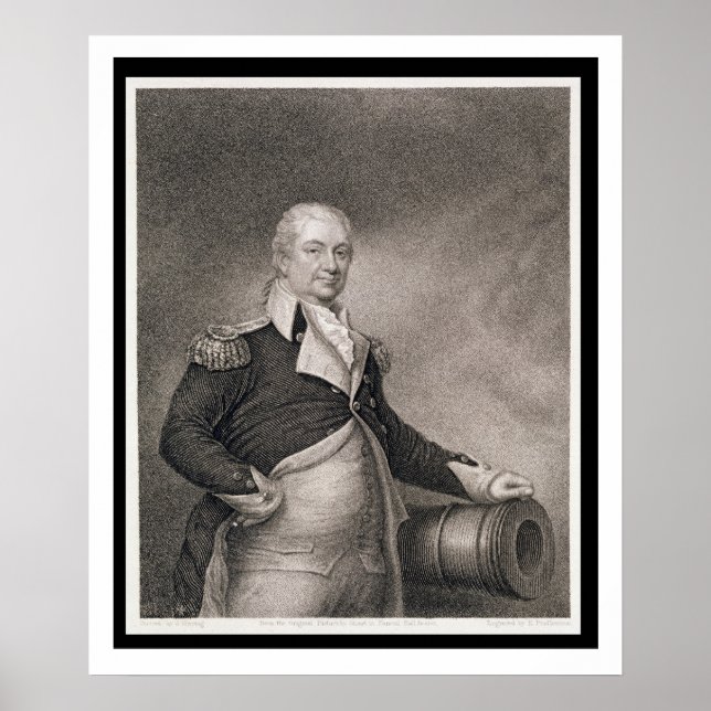 Generalmajor Henry Knox (1750-1806) graverad av J. Poster (Framsidan)