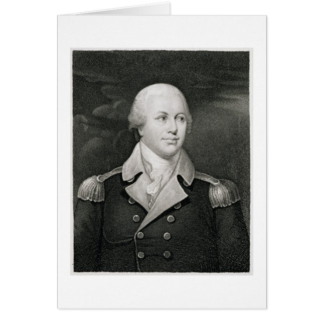 Generalmajor Nathaniel Greene (1742-86), graverad Hälsningskort (Framsidan)