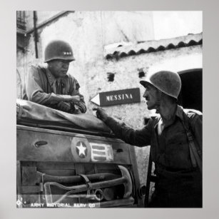 Generaly George S. Patton och Colonel Lyle Bernard Poster