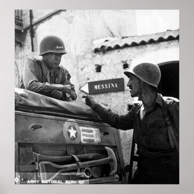 Generaly George S. Patton och Colonel Lyle Bernard Poster (Framsidan)