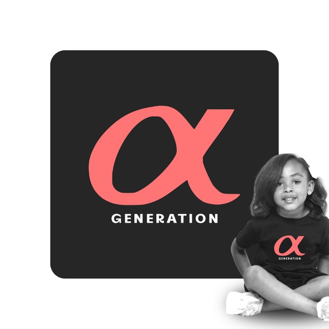 Generation ALPHA 2010-2024 | Baby T-Shirt | DP7Art (gen z, gen alpha, gen a, T shirt for girls, baby t shirt, t shirt for baby, pink and black, birthday)