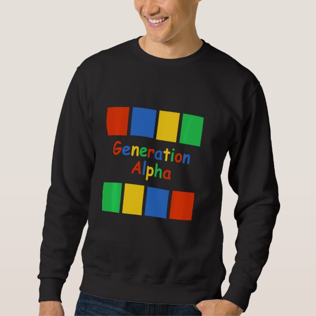 Generation Alpha Färgad Blocks Lång Ärmad Tröja (Framsida)